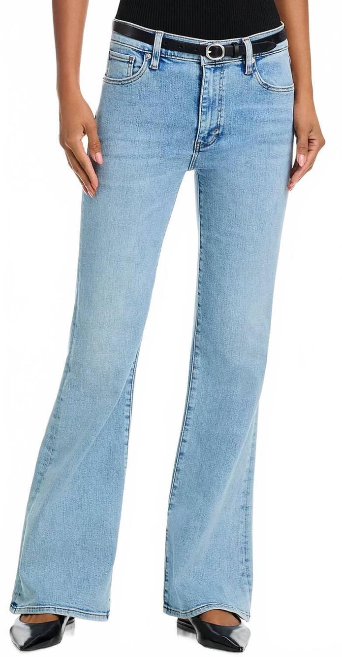 NEW FRAME the icon high rise flare jeans in ripple